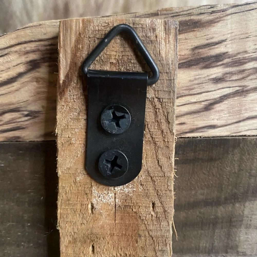 Hand Crafted Natural Live Edge Wood, w/5 Wrought Iron Hooks, & Jute rope.
